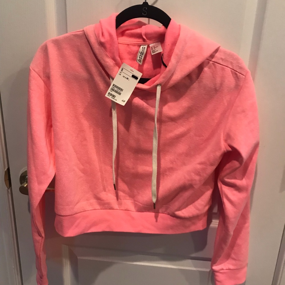 H&M cropped sweatshirt pink